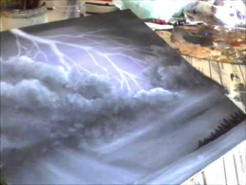 Cómo pintar un cielo de tormenta.